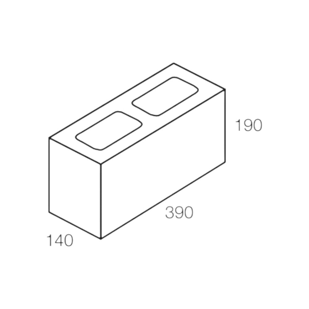 150 Series Standard Hollow Concrete Grey Block