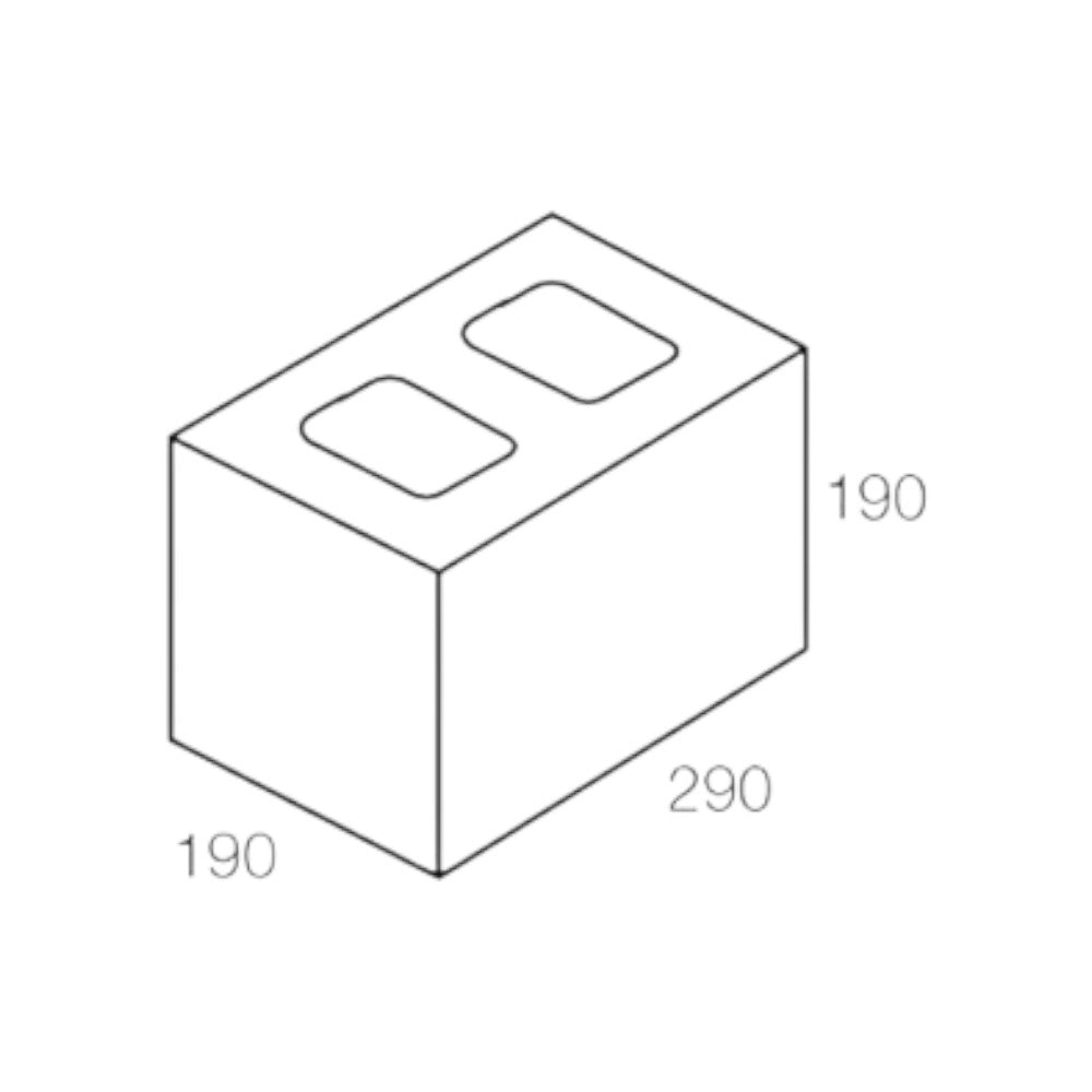 National Masonry 20.02LWS 200 Series Light Weight Structural Three Quarter Block 290x190x190mm