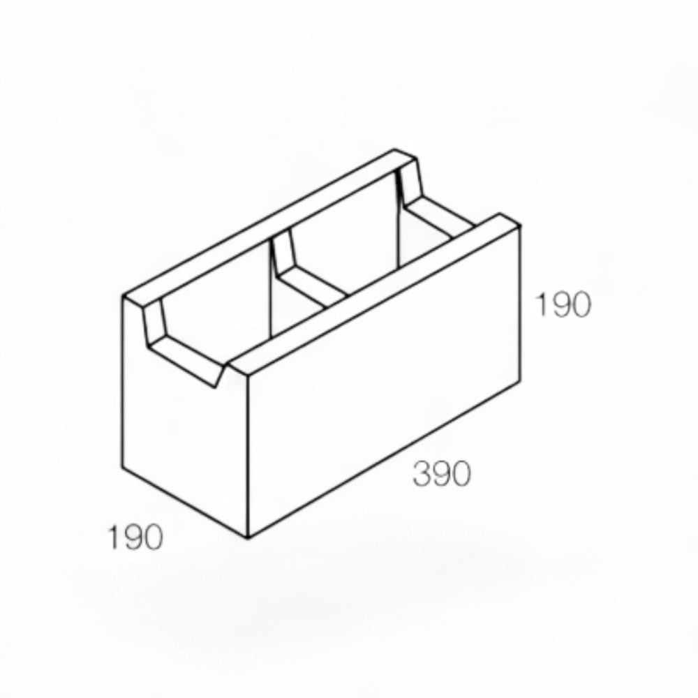 National Masonry 20.42UNV 200 Series Channel Concrete Block 390x190x190mm