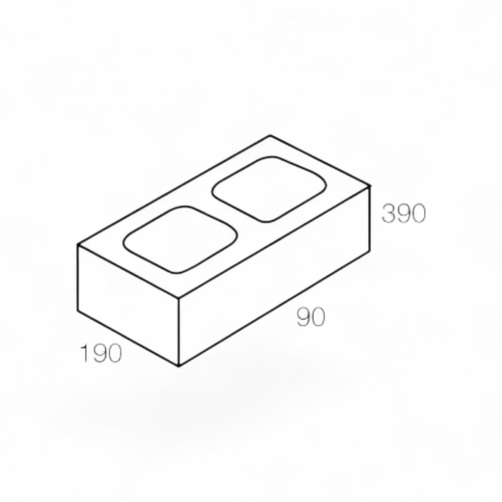 National Masonry 20.71AG 200 Series Standard Half Height Concrete Block 390x90x190mm