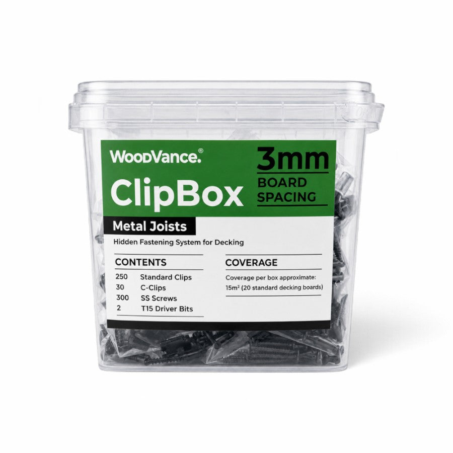 WoodVance 3mm ClipBox Hidden Decking Clip Set