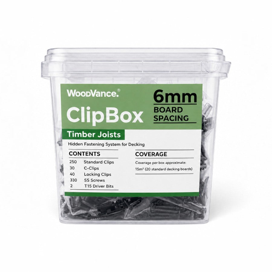 WoodVance 6mm ClipBox Hidden Decking Clip Set