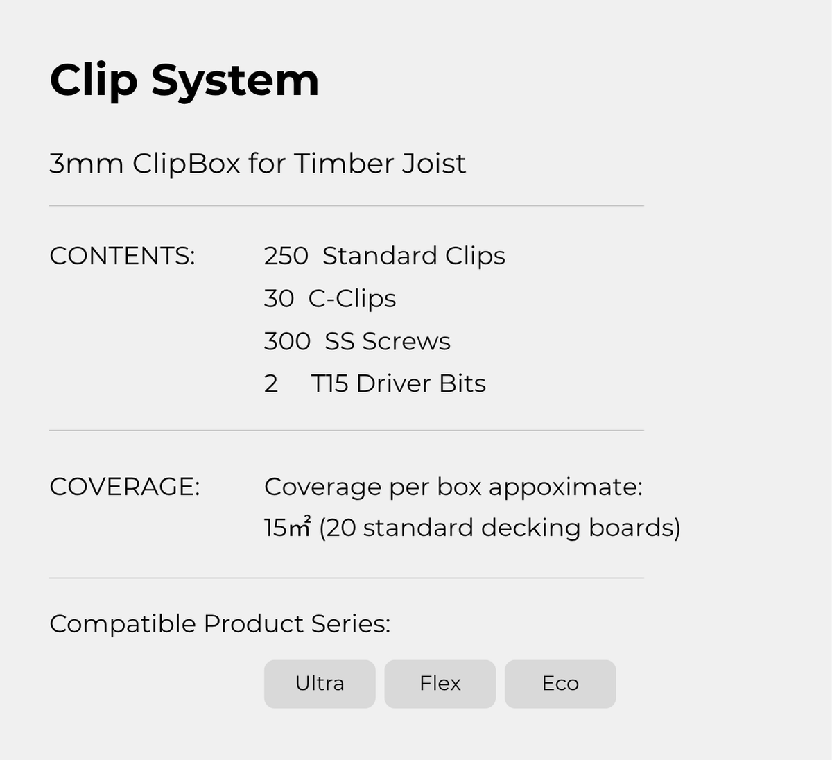 WoodVance 3mm ClipBox Hidden Decking Clip Set
