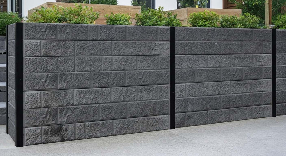 Concrete Sleepers Blockface Charcoal 200 x 100 mm