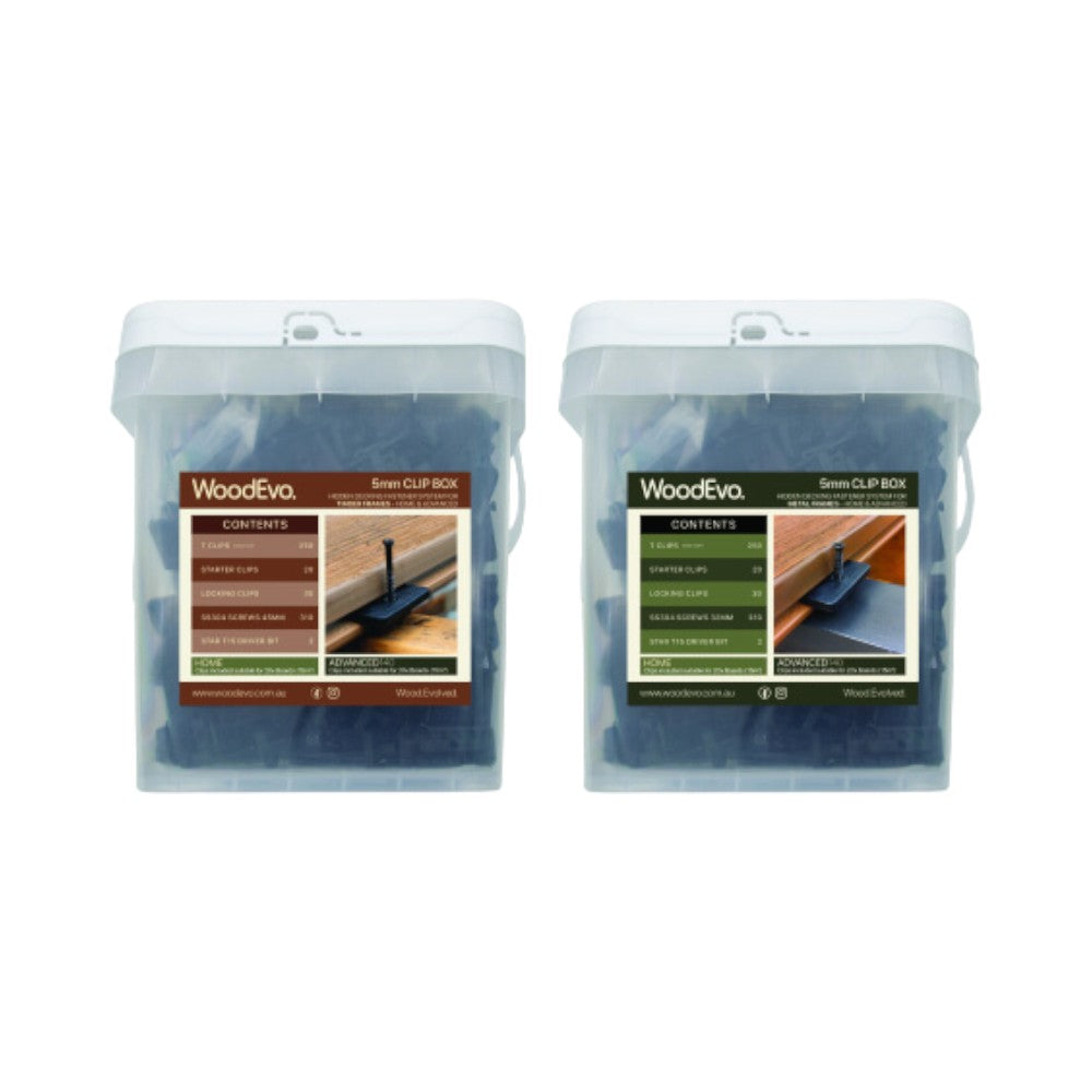 WoodEvo 5mm Universal Compost Decking Clips Box - For HOME &ADVANCED140 Series