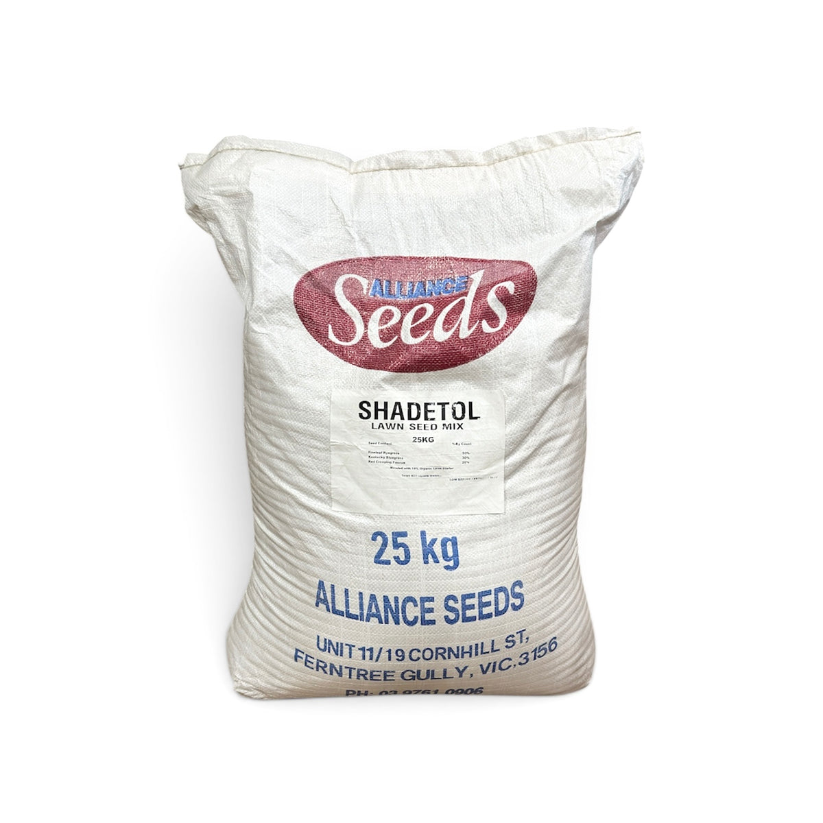 Alliance Seeds Shadetol shade-tolerant lawn seed mix 25kg bag