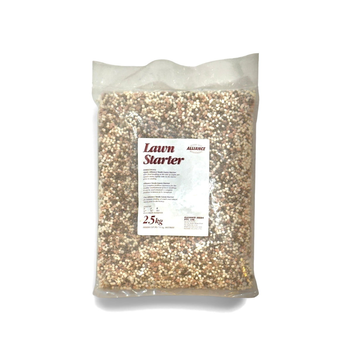 Alliance Seeds Lawn Starter complete lawn fertiliser bag
