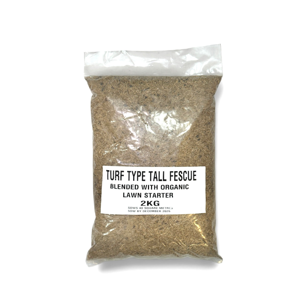 Turf type tall fescue blended with organic lawn starter 2kg bag