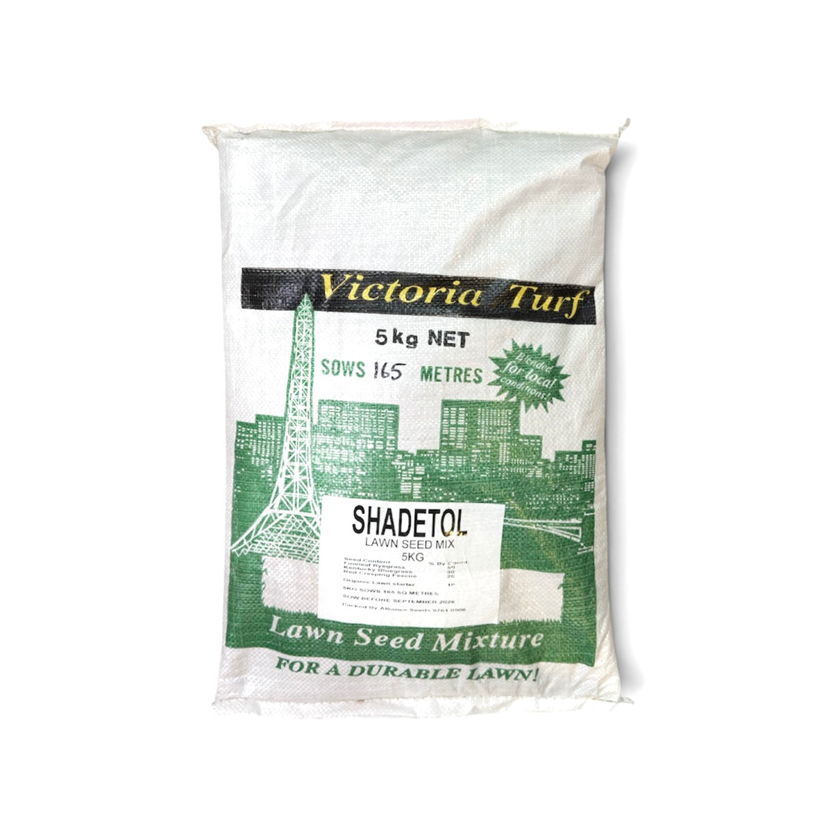 Victoria Turf Shadetol shade-tolerant lawn seed mix 5kg bag
