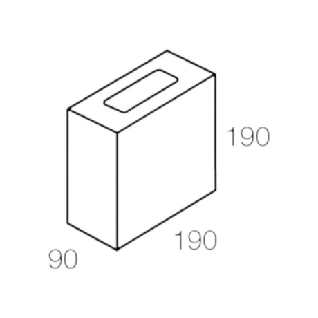 National Masonry 10.03AG 100 Series Half Hollow Concrete Grey Block 190x190x90mm