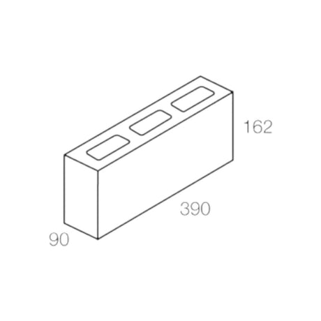 National Masonry 10.201AG 100 Series Back-up Hollow Concrete Grey Block 390x162x90mm