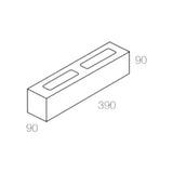 National Masonry 10.71AG 100 Series Half Height Concrete Grey Block 390x90x90mm