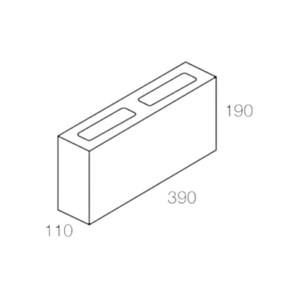 National Masonry 12.01FR 120 Series Fire Rated Reduced Core Concrete Grey Block 390x190x110mm