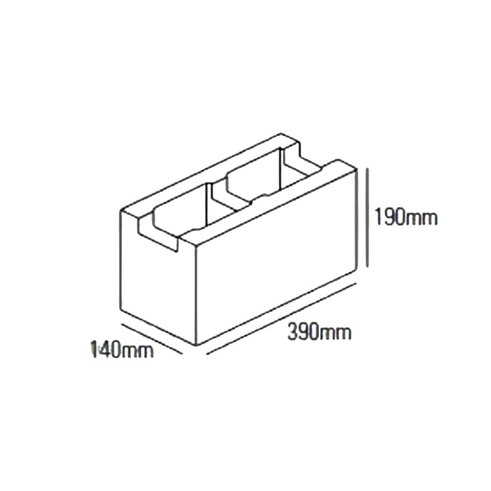 15.42 Grey Block 390x140x190mm