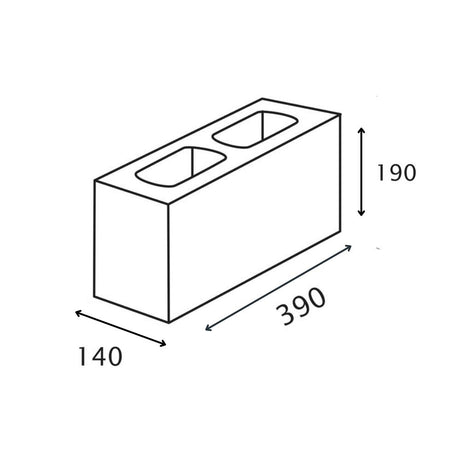 15.01 Grey Block 390x140x190mm - Durable Concrete Blocks for Versatile Applications