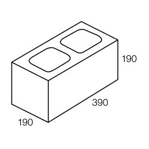 20.01 Grey Block 390x190x190mm