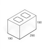 National Masonry 20.02AG 300 Series Half and End Concrete Grey Block 390x190x290mm