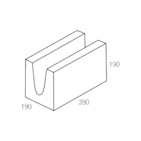 National Masonry 20.12AG 200 Series Lintel Bond Beam Concrete Block 390x190x190mm