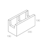 National Masonry 20.20LWS 200 Series Light Weight Structural Concrete Block 390x190x190mm