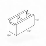 National Masonry 20.42UNV 200 Series Channel Concrete Block 390x190x190mm
