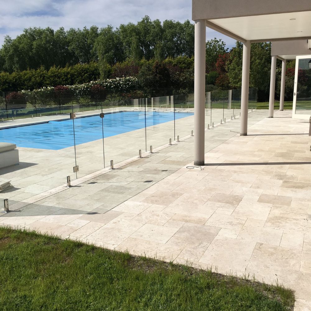 Classic Travertine Coping Dropface, Tumbled and Unfilled/PCS