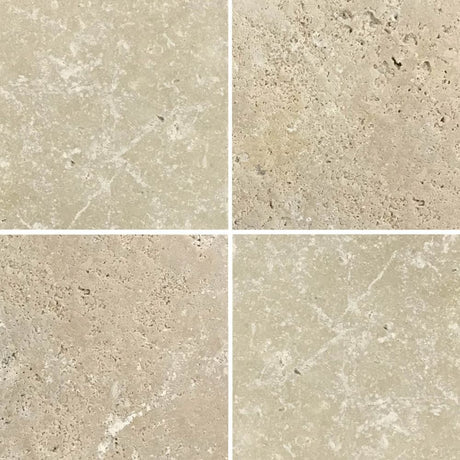 Beige Travertine Coping Dropface, Tumbled and Unfilled/PCS