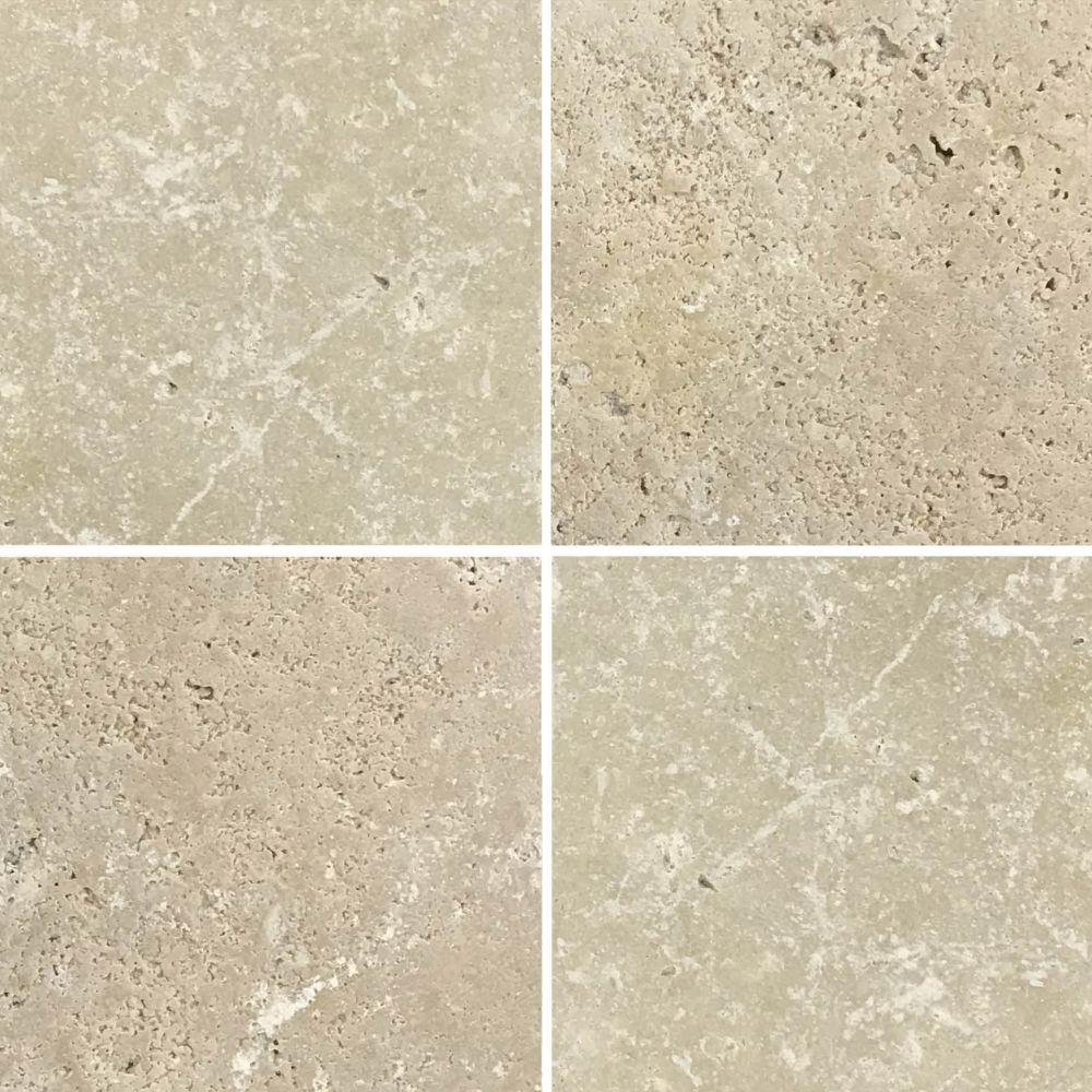 Beige Travertine Paver, Tumbled and Unfilled/Piece