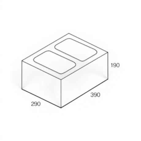 National Masonry 30.01AG 300 Series Standard Concrete Grey Block 390x190x290mm