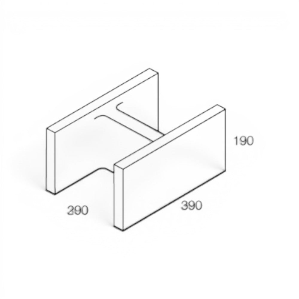 National Masonry 30.48AG 300 Series H Block Concrete Grey Block 390x190x290mm
