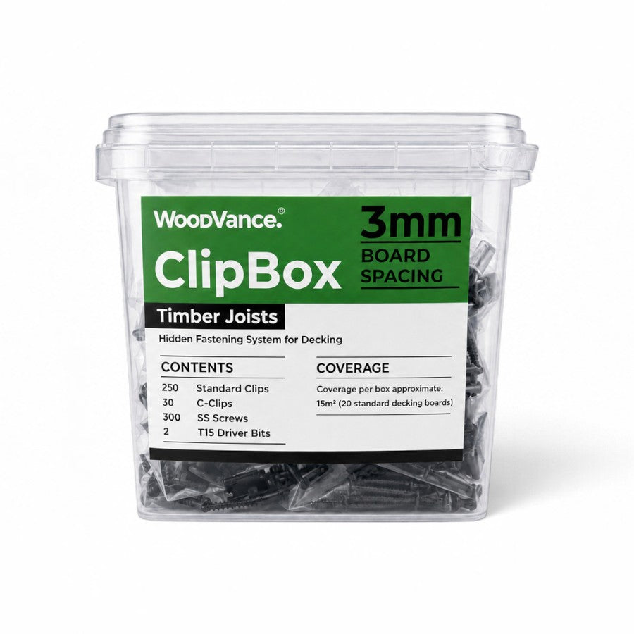 WoodVance 3mm ClipBox Hidden Decking Clip Set