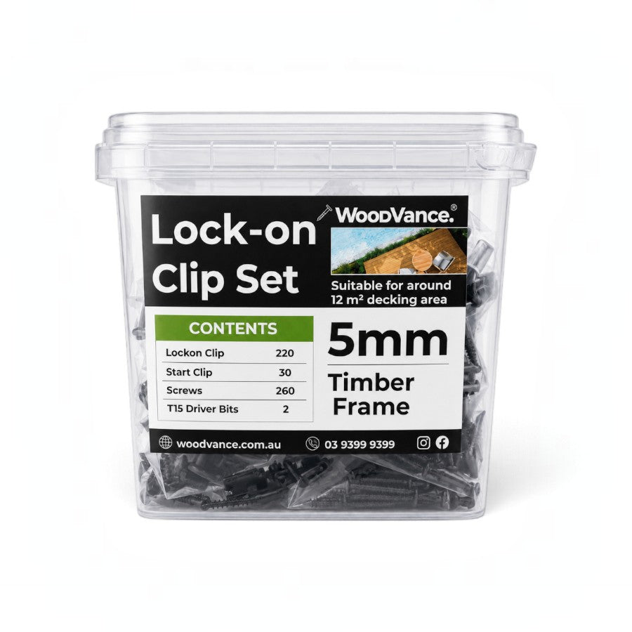WoodVance 5mm Lock-on Hidden Decking Clip Set