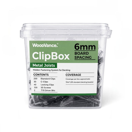 WoodVance 6mm ClipBox Hidden Decking Clip Set