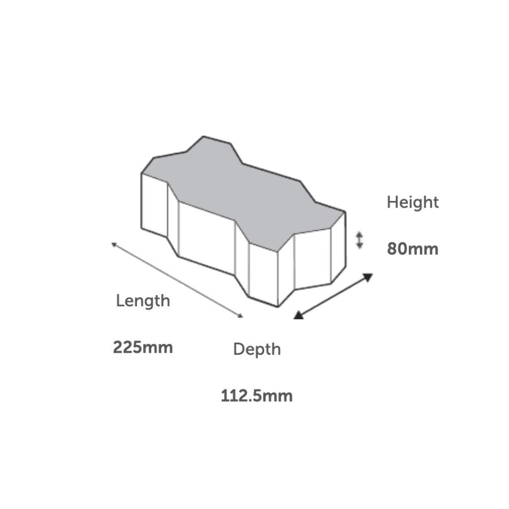 Unipave 225 x 112.5 x 80mm Paver