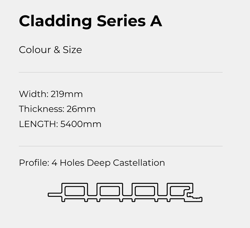 WoodVance Cladding Series A – 4-Hole Profile 5400 x 219 x 26mm