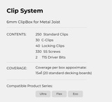 WoodVance 6mm ClipBox Hidden Decking Clip Set