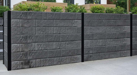 Concrete Sleepers Blockface Charcoal 200 x 100 mm