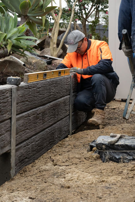 Concrete Sleepers Woodgrain Charcoal 200 x 80mm