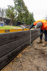 Concrete Sleepers Woodgrain Charcoal 200 x 80mm