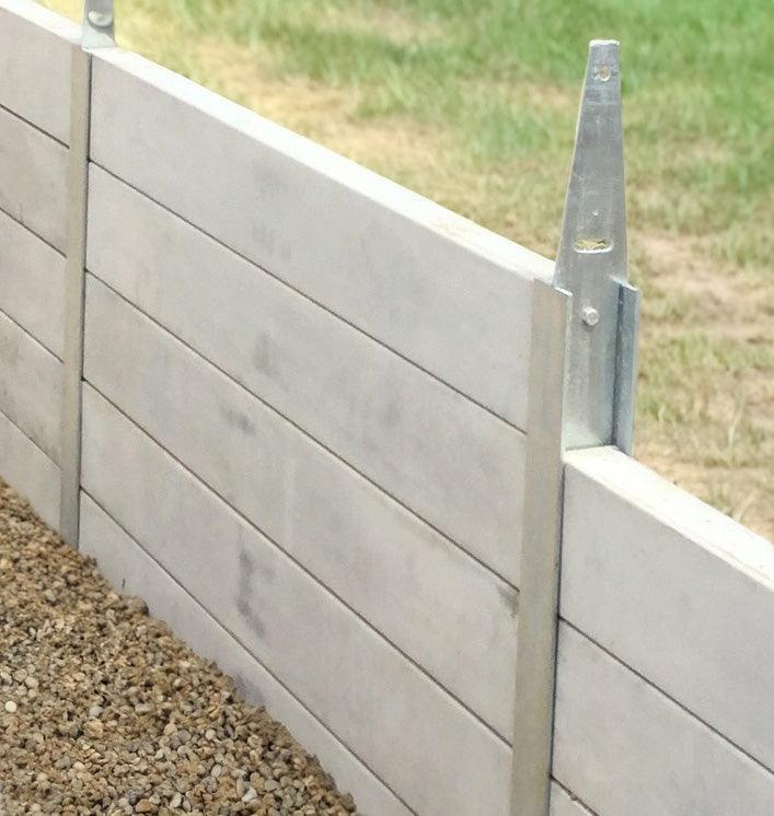 Concrete Sleeper Retaining Wall Installation – Plain 200 x 80mm Sleepers with Steel Posts