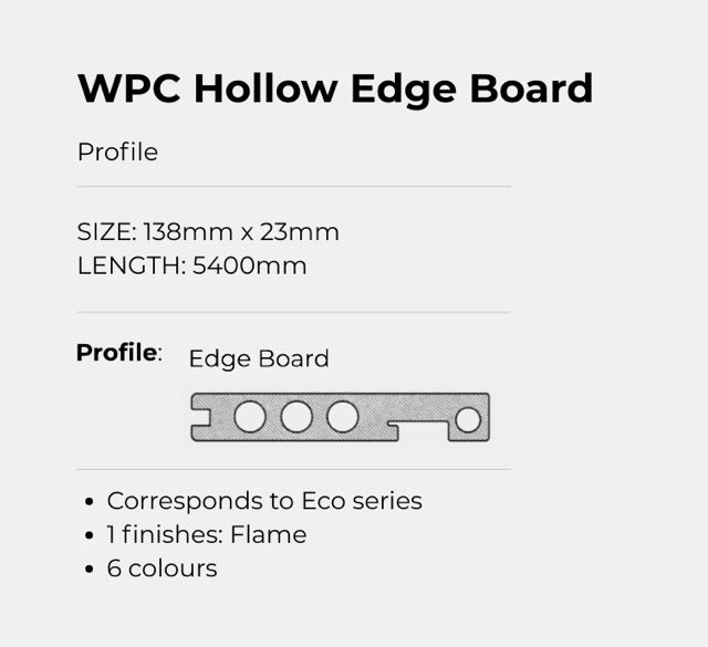 WoodVance Hollow Edge Board for Eco Decking 5400 x 138 x 23mm