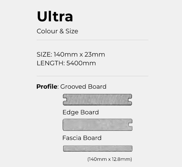 WoodVance Ultra Series Composite Decking Board 5400 x 140 x 23mm