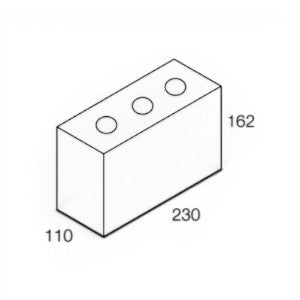 National Masonry QB Quick Brick 230x110x162mm 90-minute fire rated concrete brick