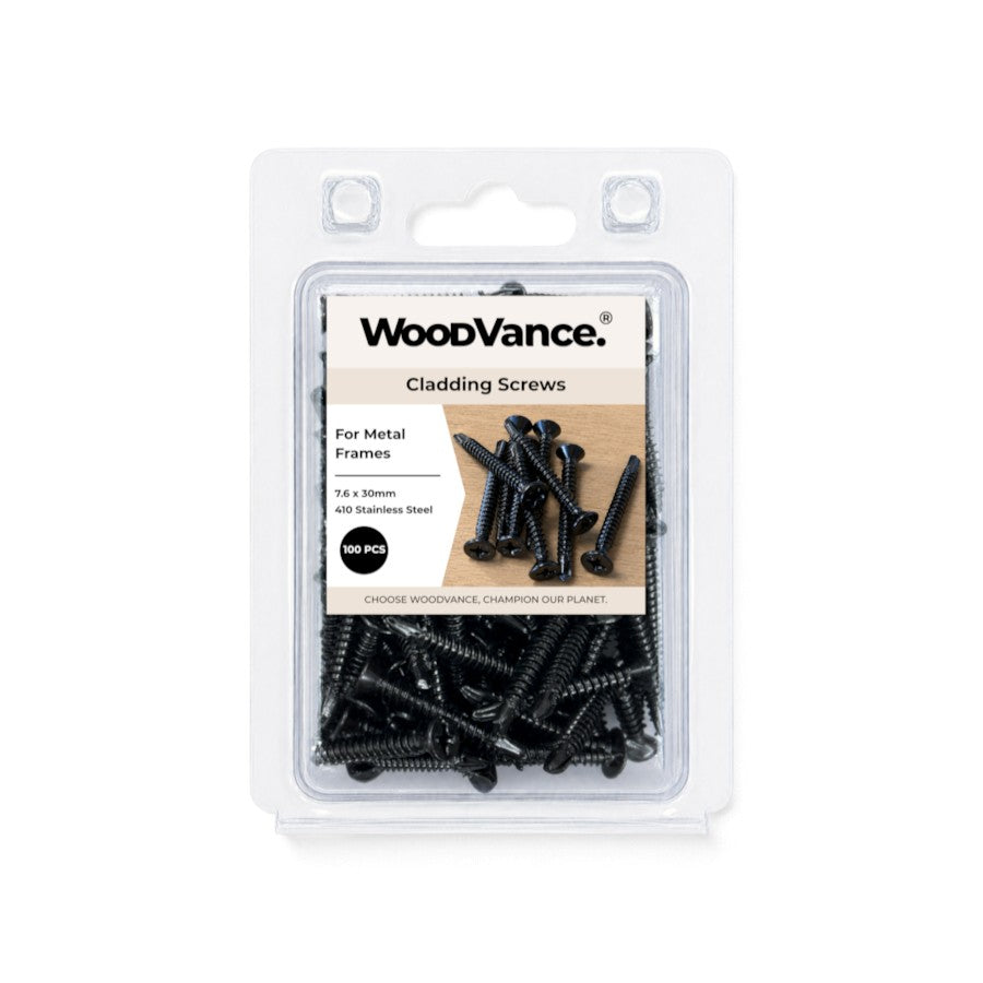 WoodVance Cladding Screws 100 Pack – Timber or Metal Frame