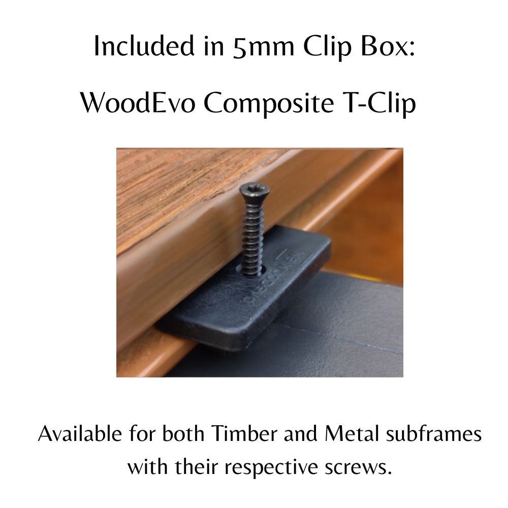 WoodEvo 5mm Universal Compost Decking Clips Box - For HOME &ADVANCED140 Series