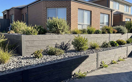 Concrete Sleepers Woodgrain Charcoal 200 x 100mm