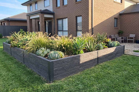 Concrete Sleepers Woodgrain Charcoal 200 x 80mm